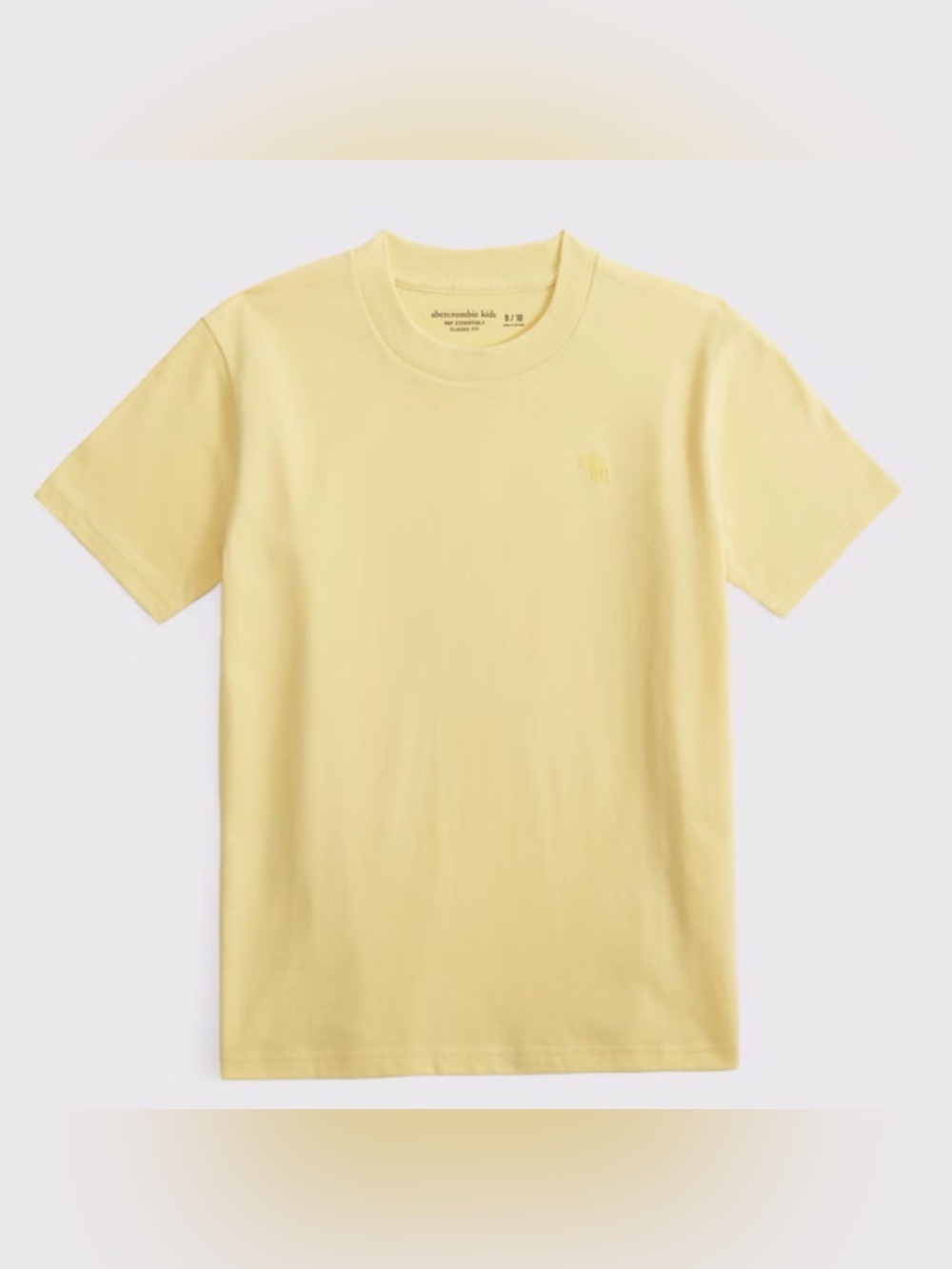 abercrombie kids light yellow crew tee